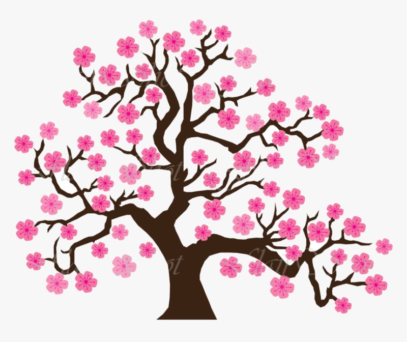 Ствол цветущего дерева