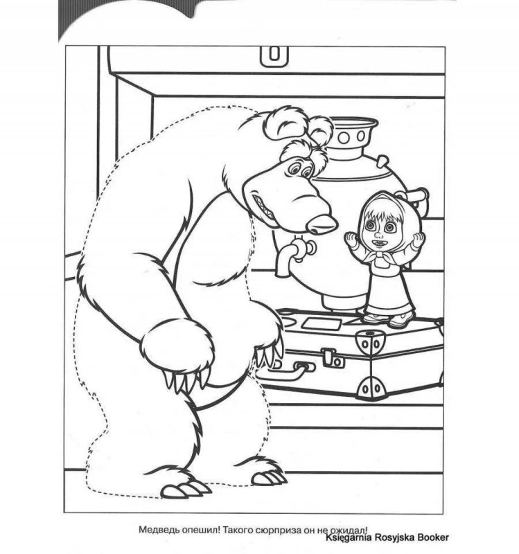 Разукрашка Маша и медведь для 3 лет