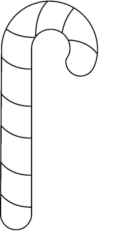 Трафарет трости новогодней