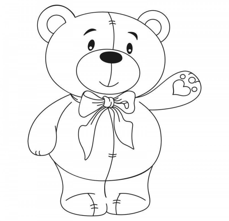 Медвежонок раскраска для малышей