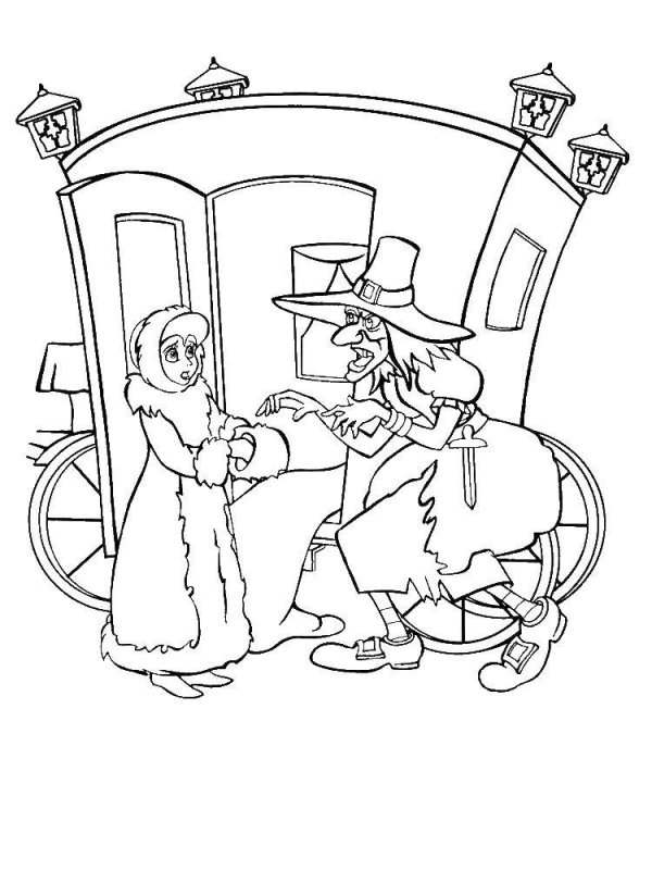 Раскраска снежной королевы из сказки Снежная Королева