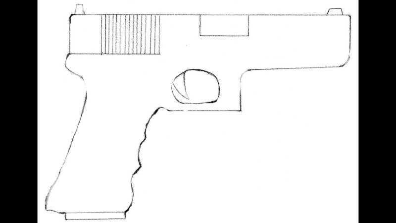 Чертёж пистолета Глок 18 из КС го