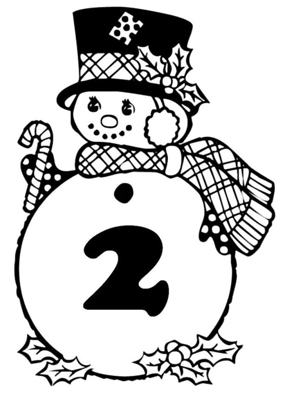 Снеговики с цифрами