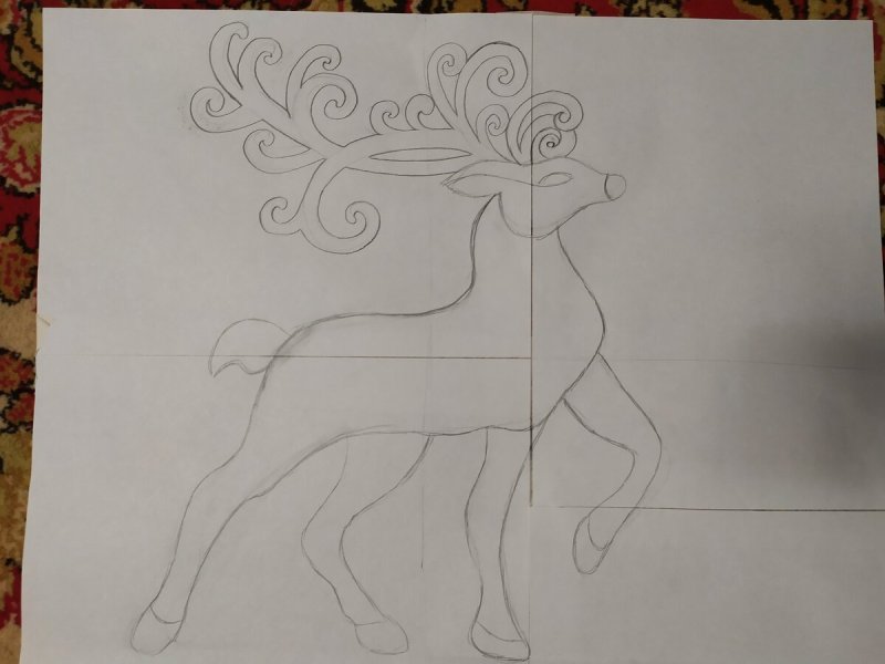 Олень из потолочной плитки на новый год