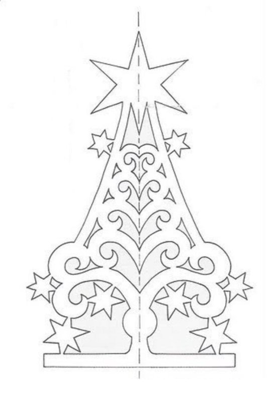Елочка трафарет