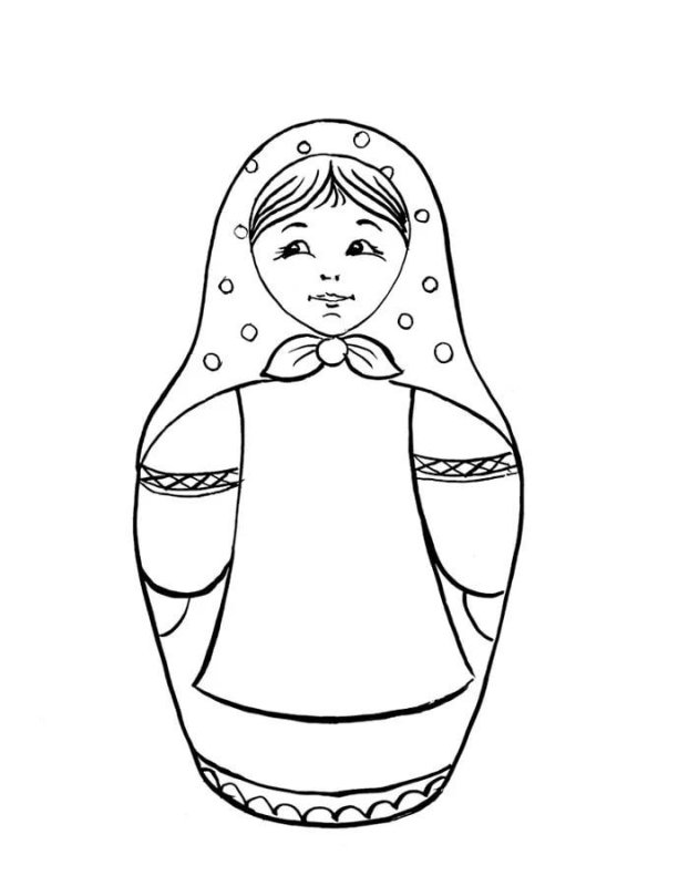 Матрешка раскраска для детей