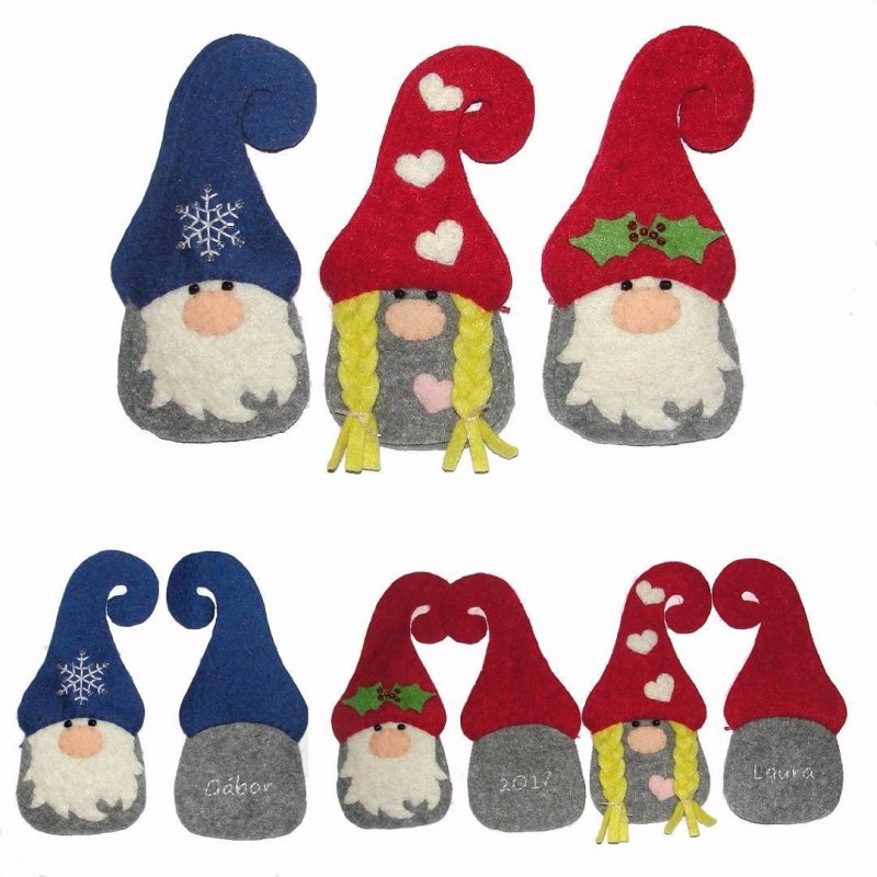 Новогодний гномик из фетра