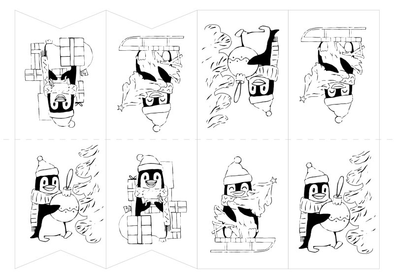 Флажки новогодние трафареты