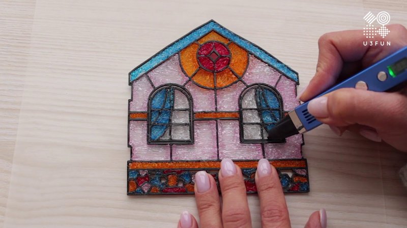 Домик 3d ручкой