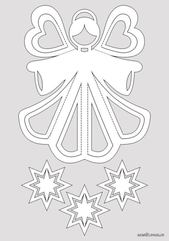 Ангелочек трафарет для вырезания