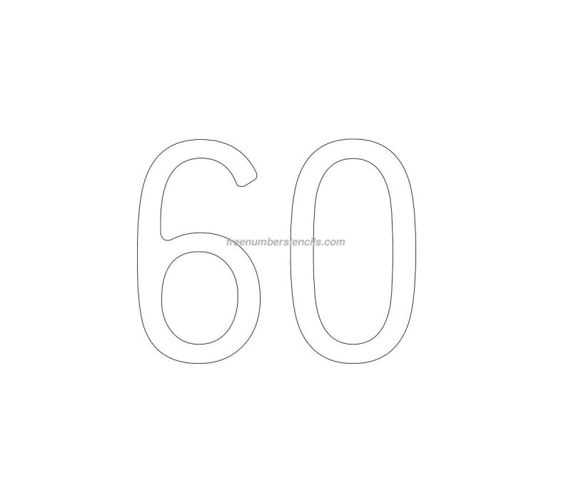 Цифра 60 трафарет для торта