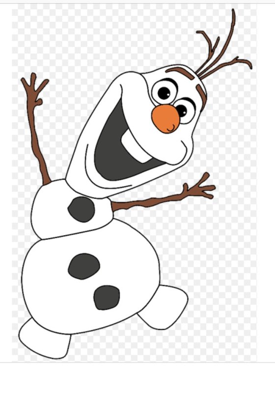 Снеговик Олаф трафарет