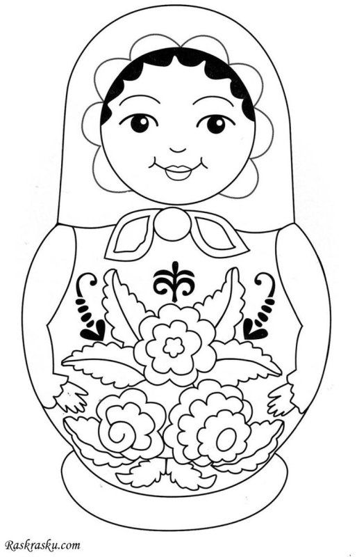 Матрешки для раскрашивания детям