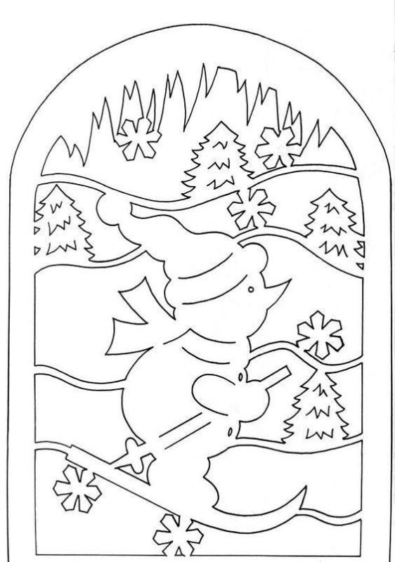 Аппликации на окна к новому году