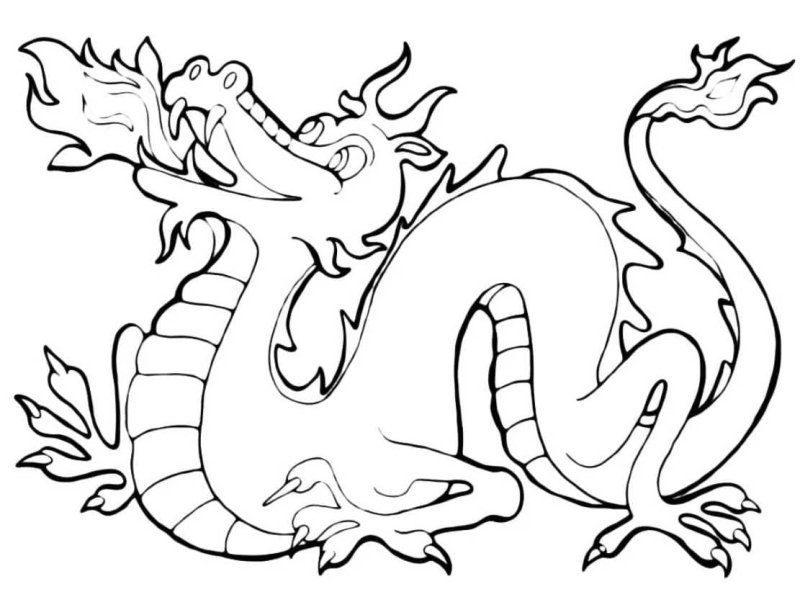 Китайский дракон раскраска для детей
