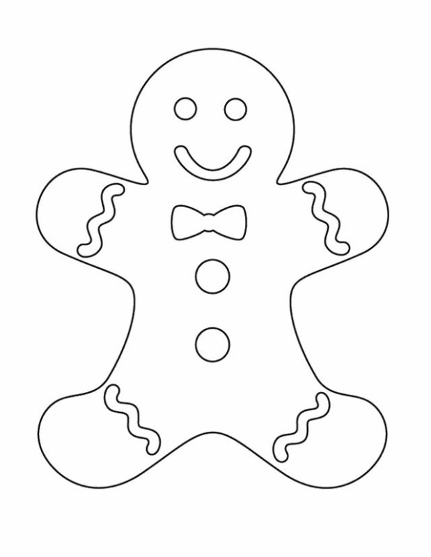 Gingerbread man раскраска для детей