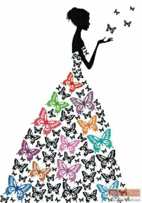 Девушка в платье трафарет