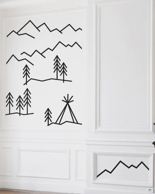 Трафарет из скотча для декора