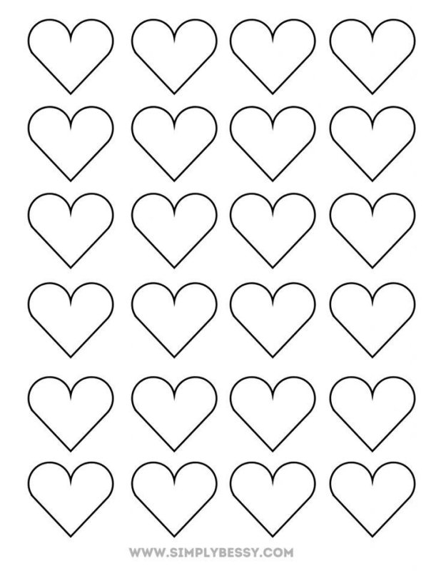 Сердечки шаблоны для вырезания