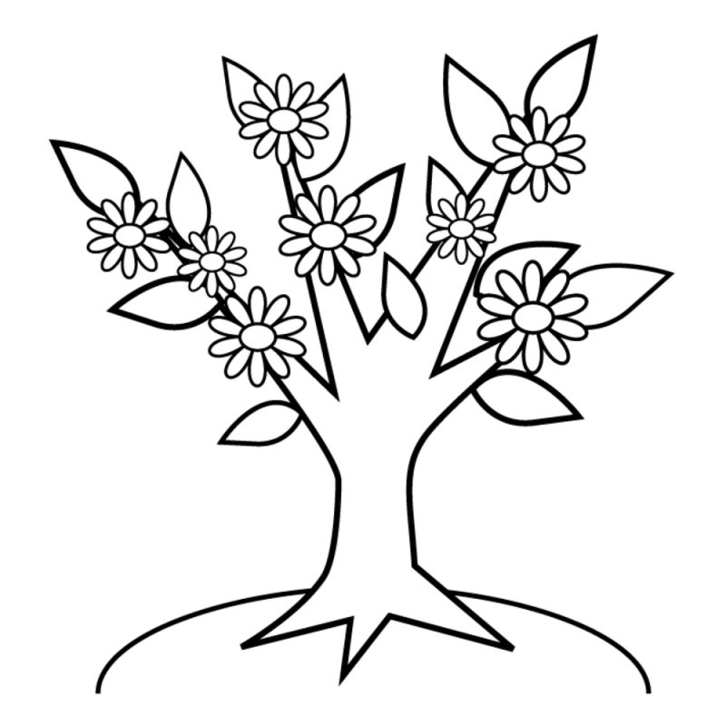 Раскраски деревья и цветы для детей