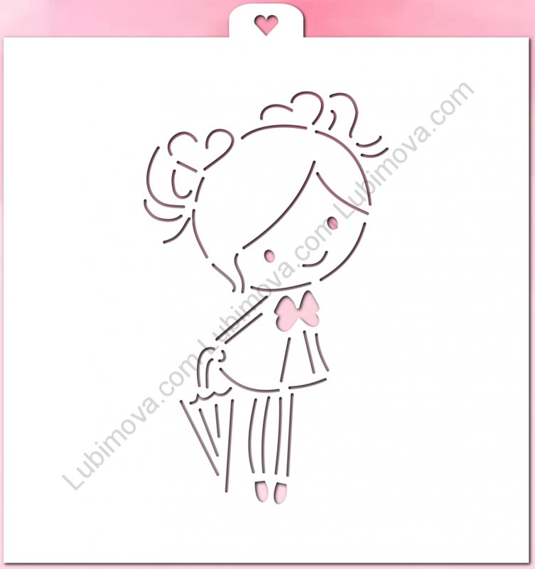 Шаблон девочки для торта
