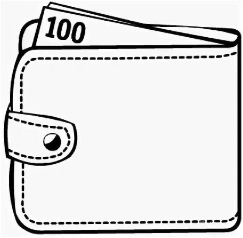 Раскраска бумажник