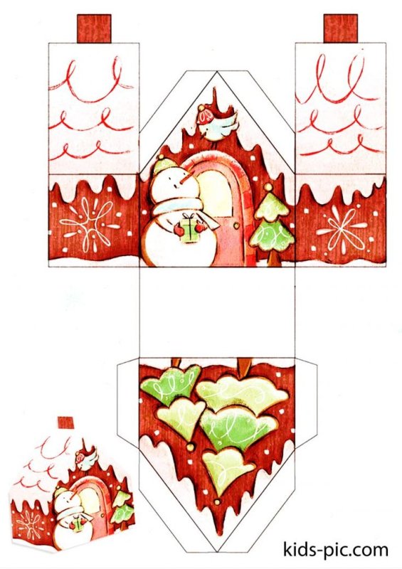 Шаблоны новогодних домиков