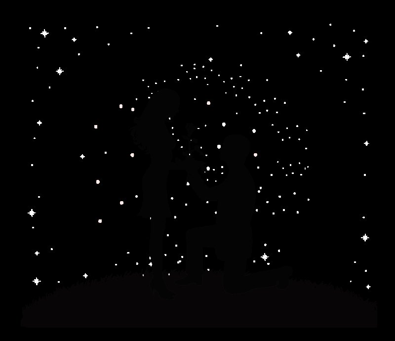 Силуэты влюбленных пар