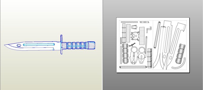 М 9 байонет нож стандофф 2 чертеж