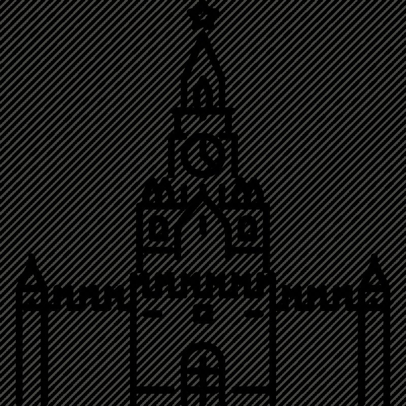 Спасская башня Московского Кремля раскраска