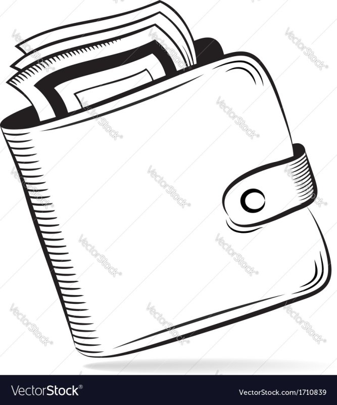 Кошелек раскраска для детей