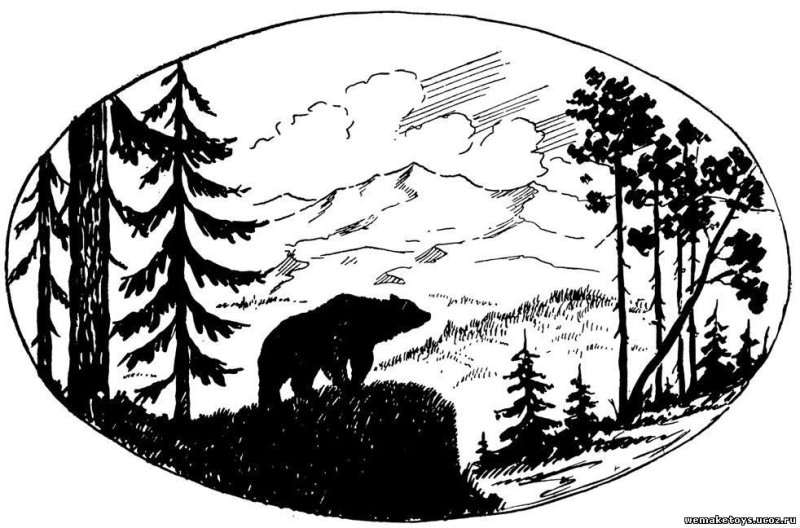 Эскизы для выжигания природа