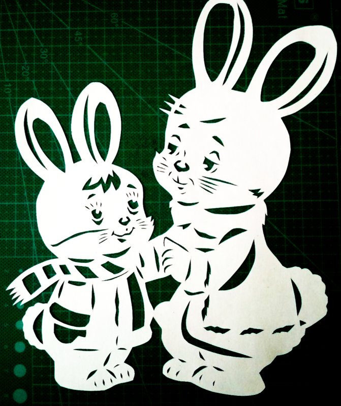Зайцы для украшения окон