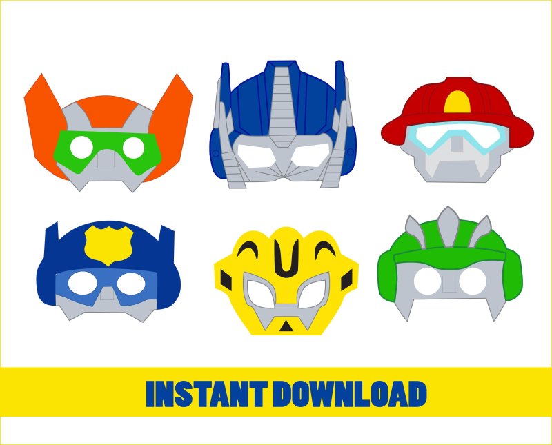 Маска трансформера из бумаги