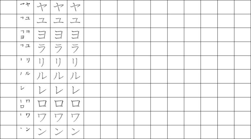 Прописи японской азбуки хирагана