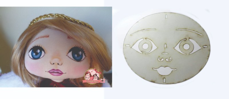 Трафарет кукольного лица