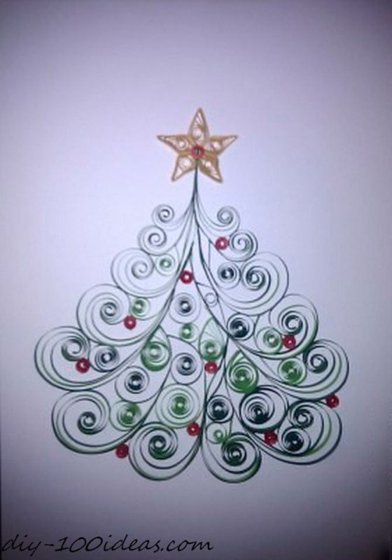 Елочка в стиле квиллинг