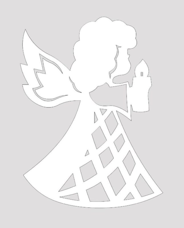 Ангелочки на окна трафареты