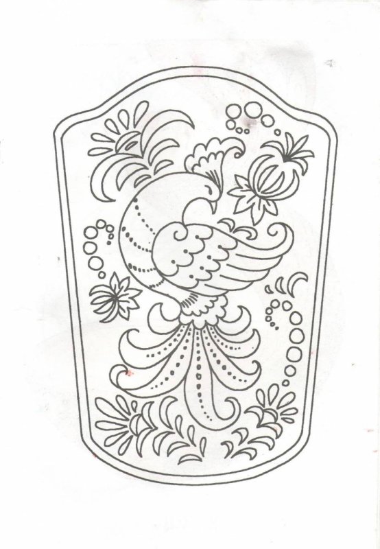 Раскраска разделочная доска Хохломская роспись