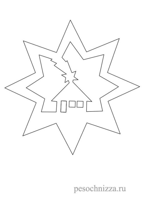 Трафареты на окна на новый год звезды