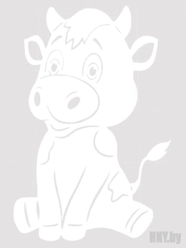 Новогодние украшения на окна бычок