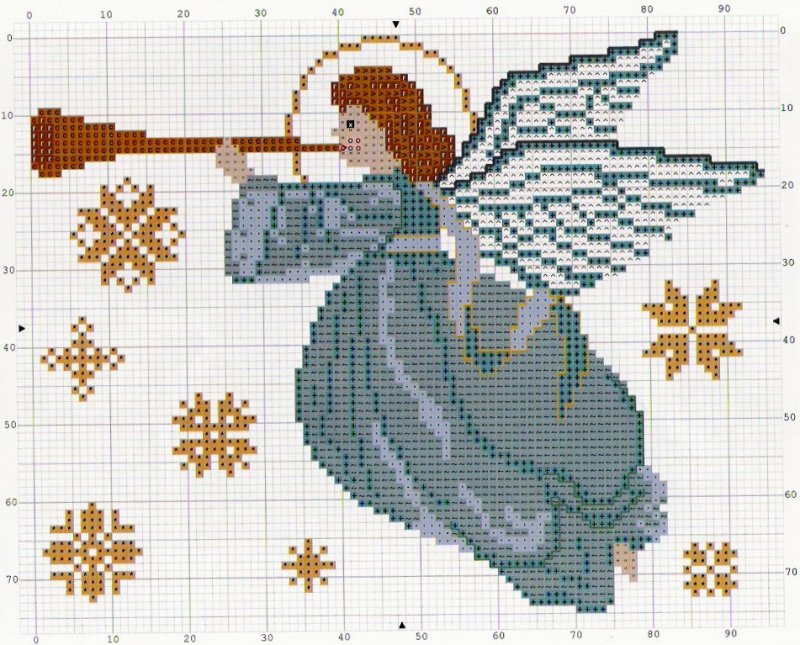 Вышивка крестом Рождественский ангел