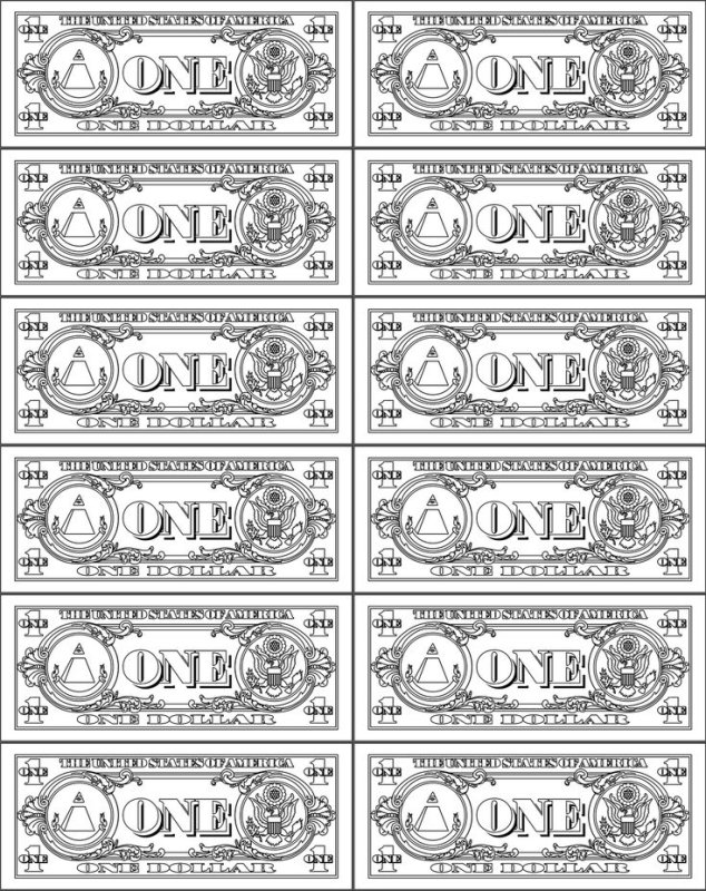 Раскраска деньги