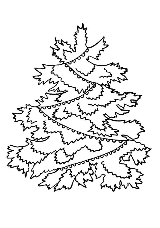 Ель раскраска для детей