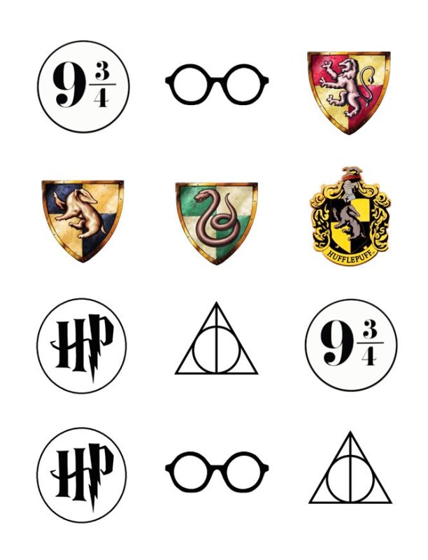 Гарри Поттер наклейки круглые