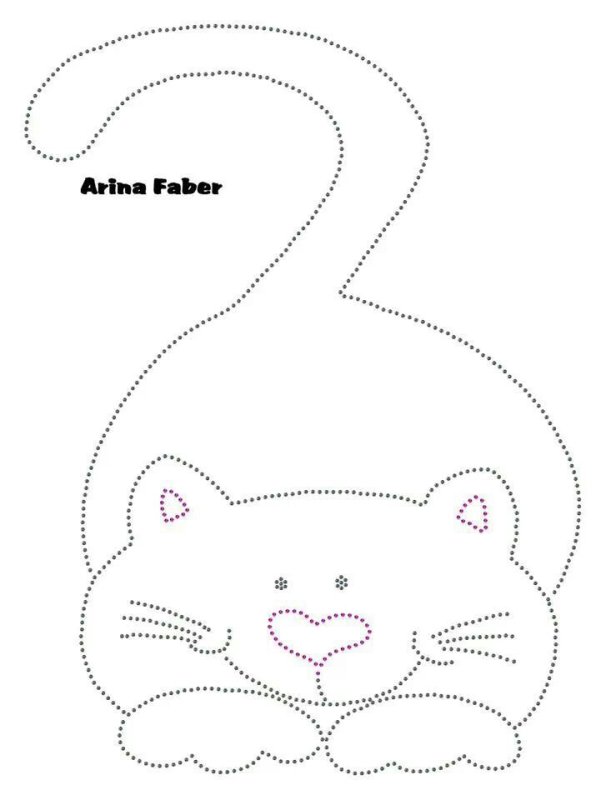 Трафарет кошки для аппликации из ткани