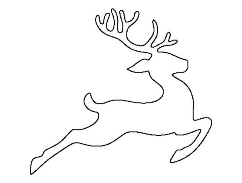 Новогодний олень трафарет