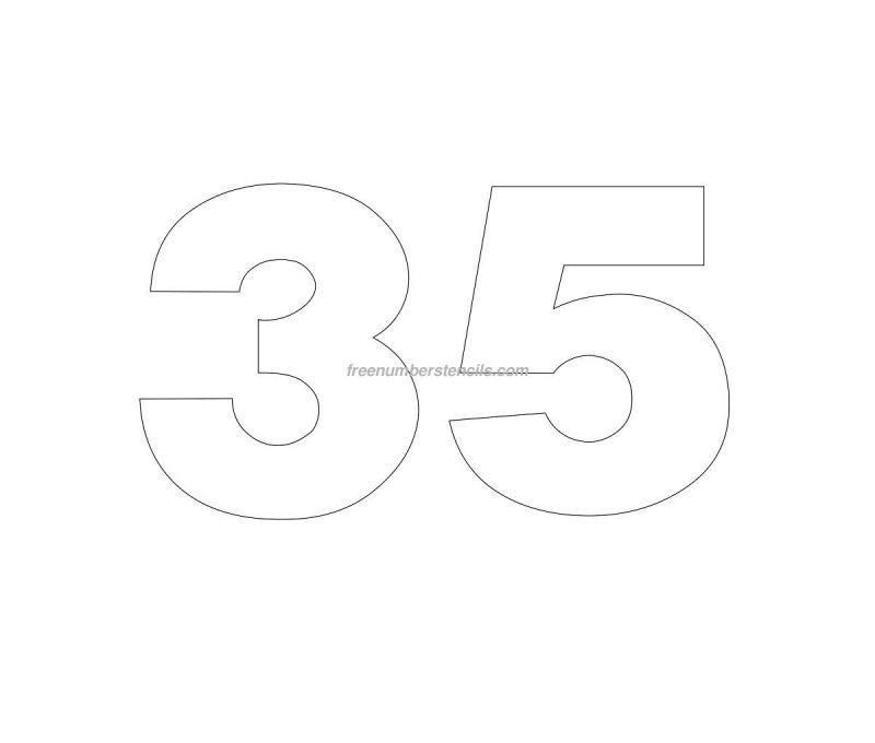 Цифра 35 трафарет