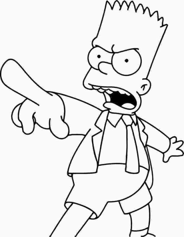 Раскраска барт симпсон крутой
