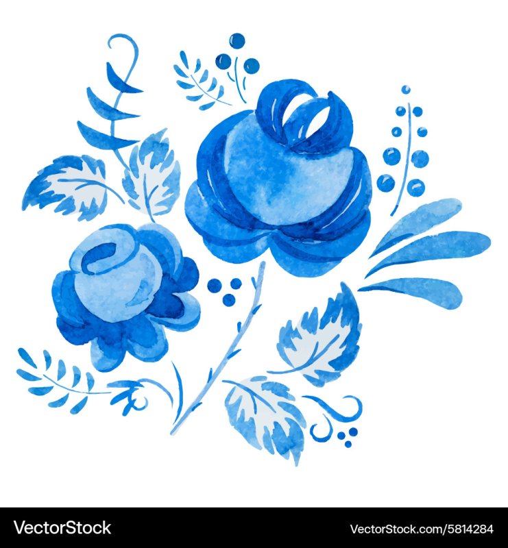 Элементы гжельской росписи Агашка